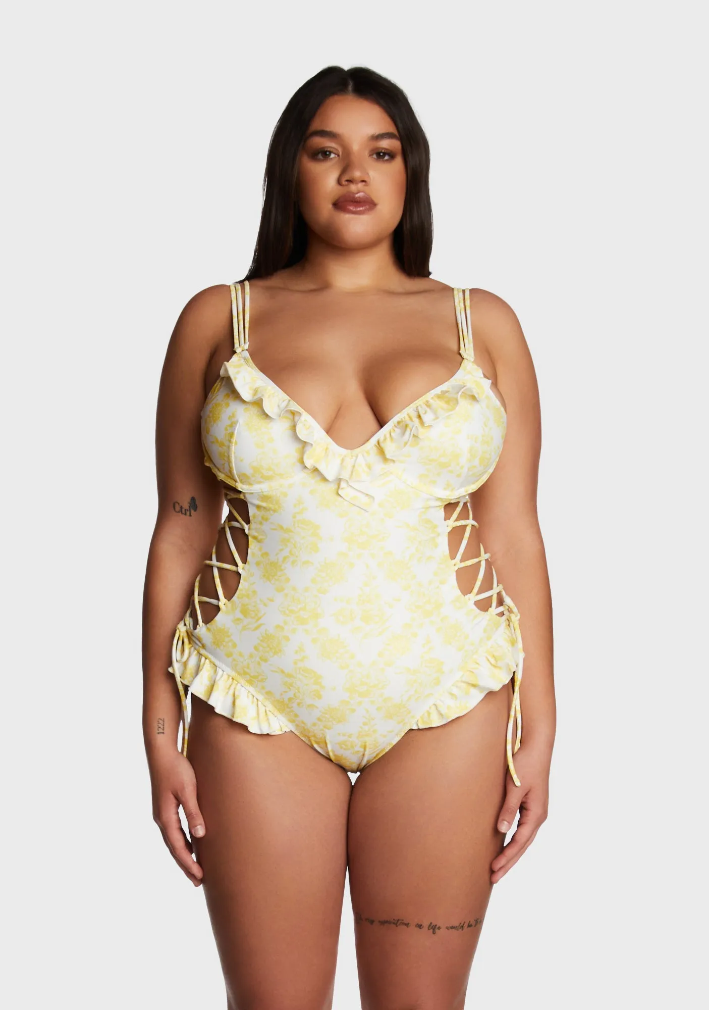Plus Summertime Solstice One Piece Swimsuit sold by Dolls Kill