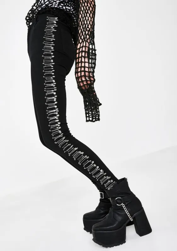Under Pressure Safety Pin Jeans sold by Dolls Kill