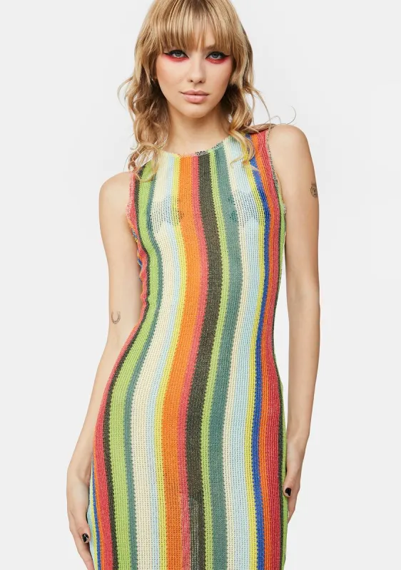 Warmer Climates Striped Dress sold by Dolls Kill