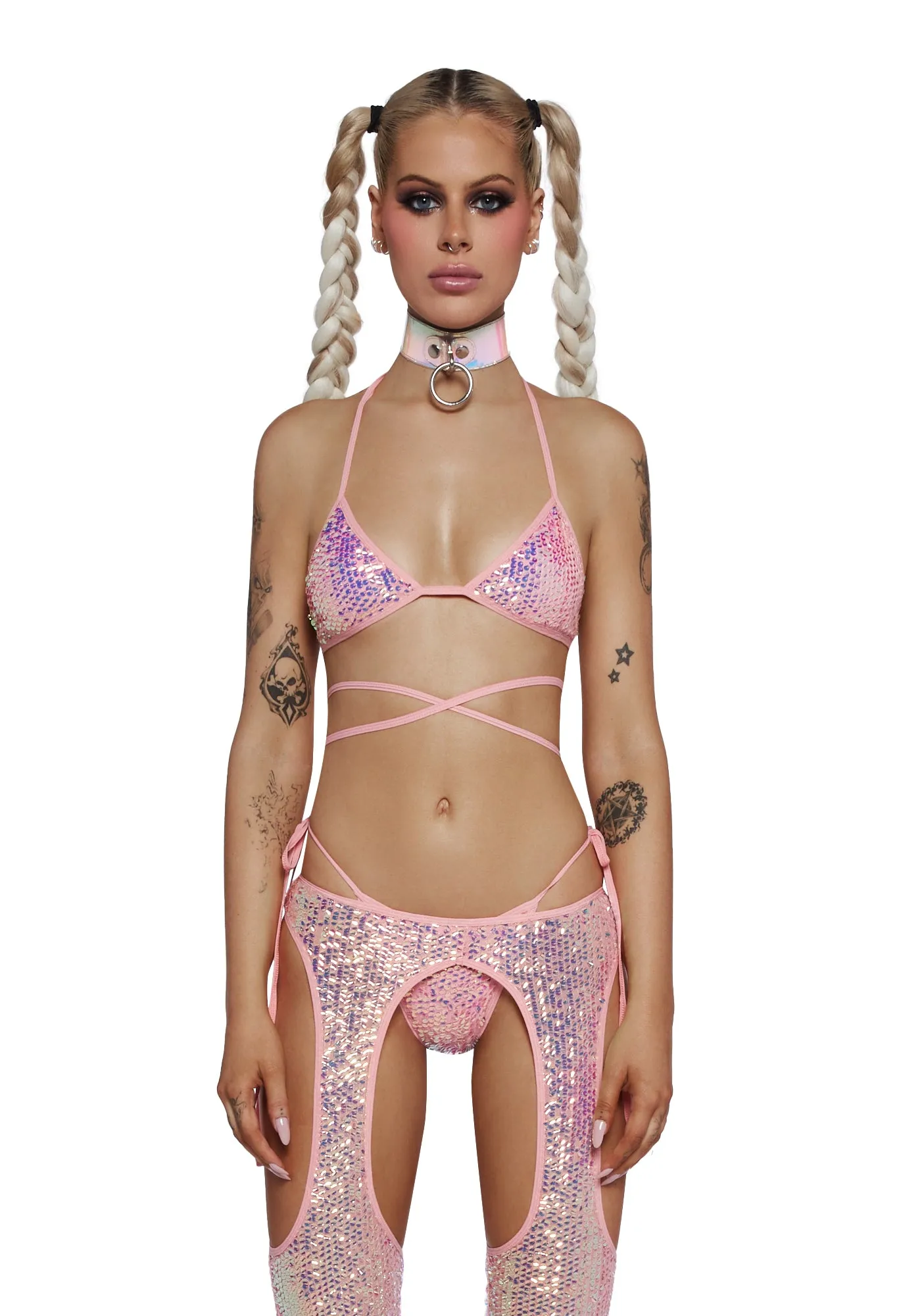 Royal Reef Diva Wrap Top - Pink sold by Dolls Kill