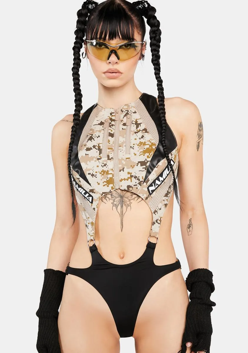 Desert Moto Cut-Out Bodysuit sold by Dolls Kill