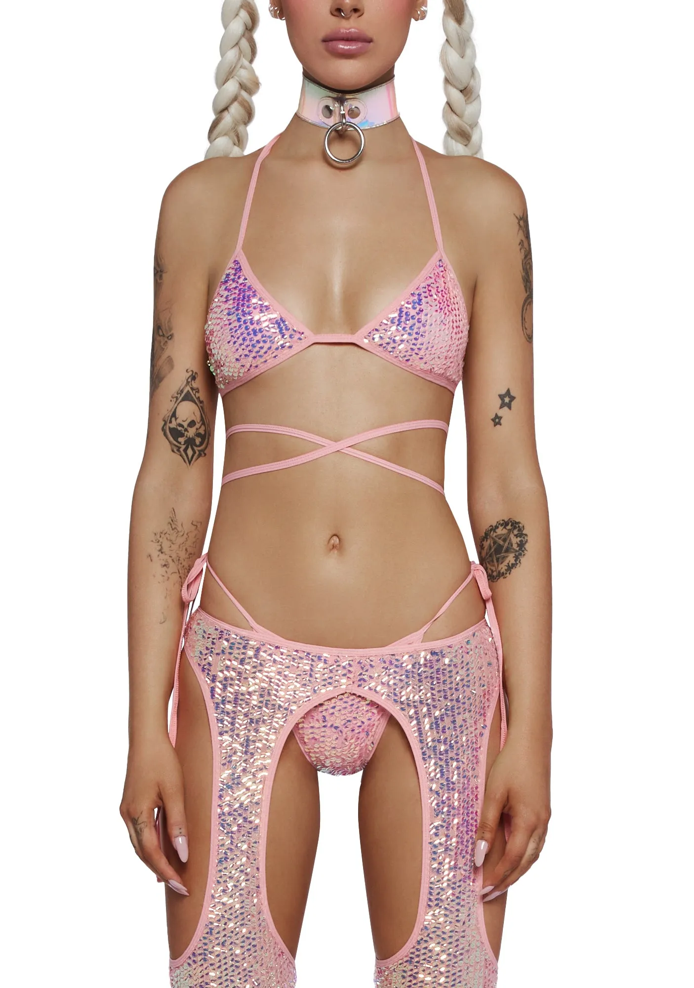 Royal Reef Diva Wrap Top - Pink sold by Dolls Kill product image thumbnail 5