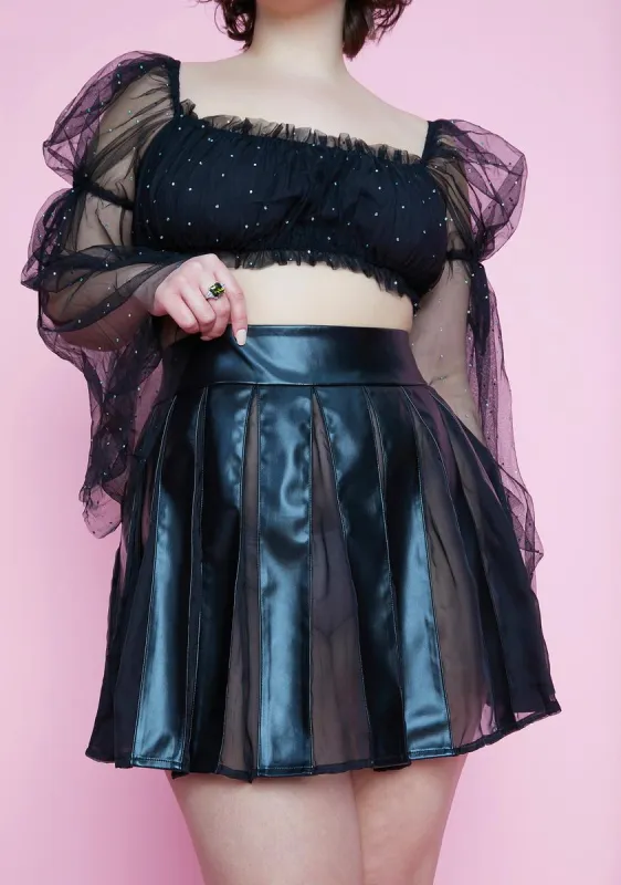Always Chasing Moonlight Pleated Mini Skirt sold by Dolls Kill
