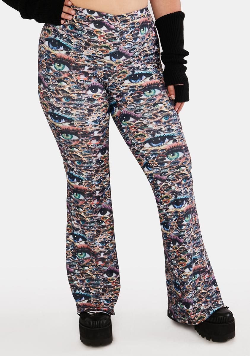 Plus Eyes On Me Flare Pants sold by Dolls Kill