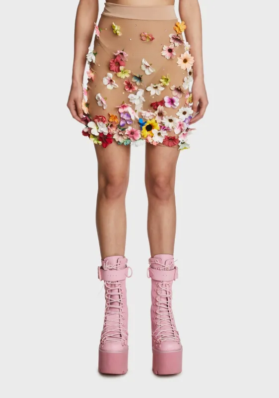 Flower Power Mini Skirt sold by Dolls Kill