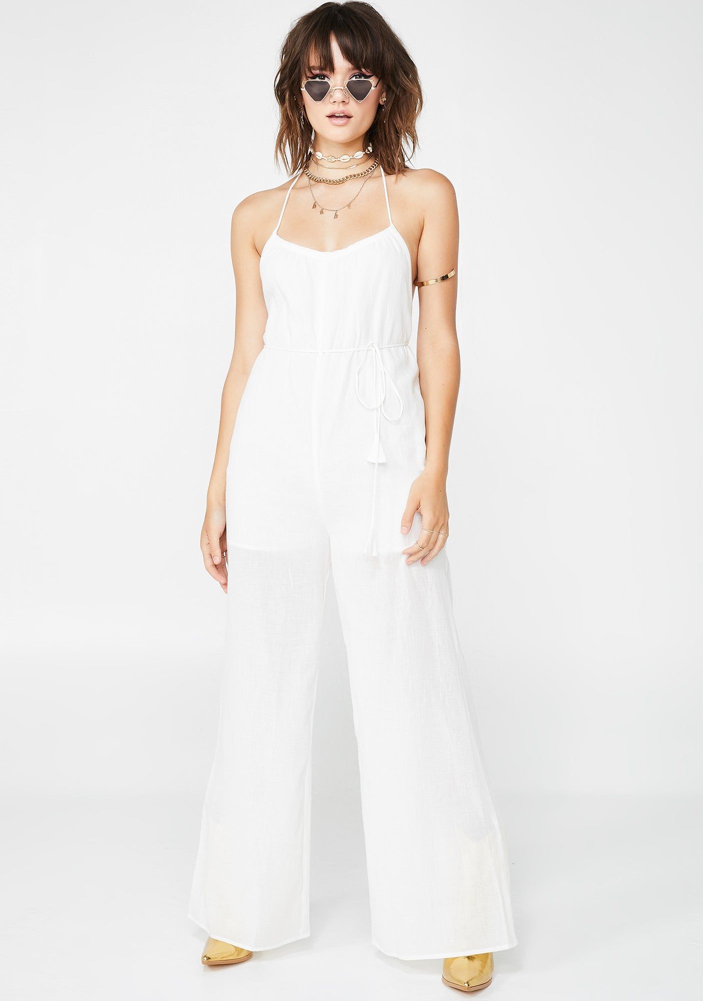 Breezy Babe Wide-Leg Jumpsuit sold by Dolls Kill