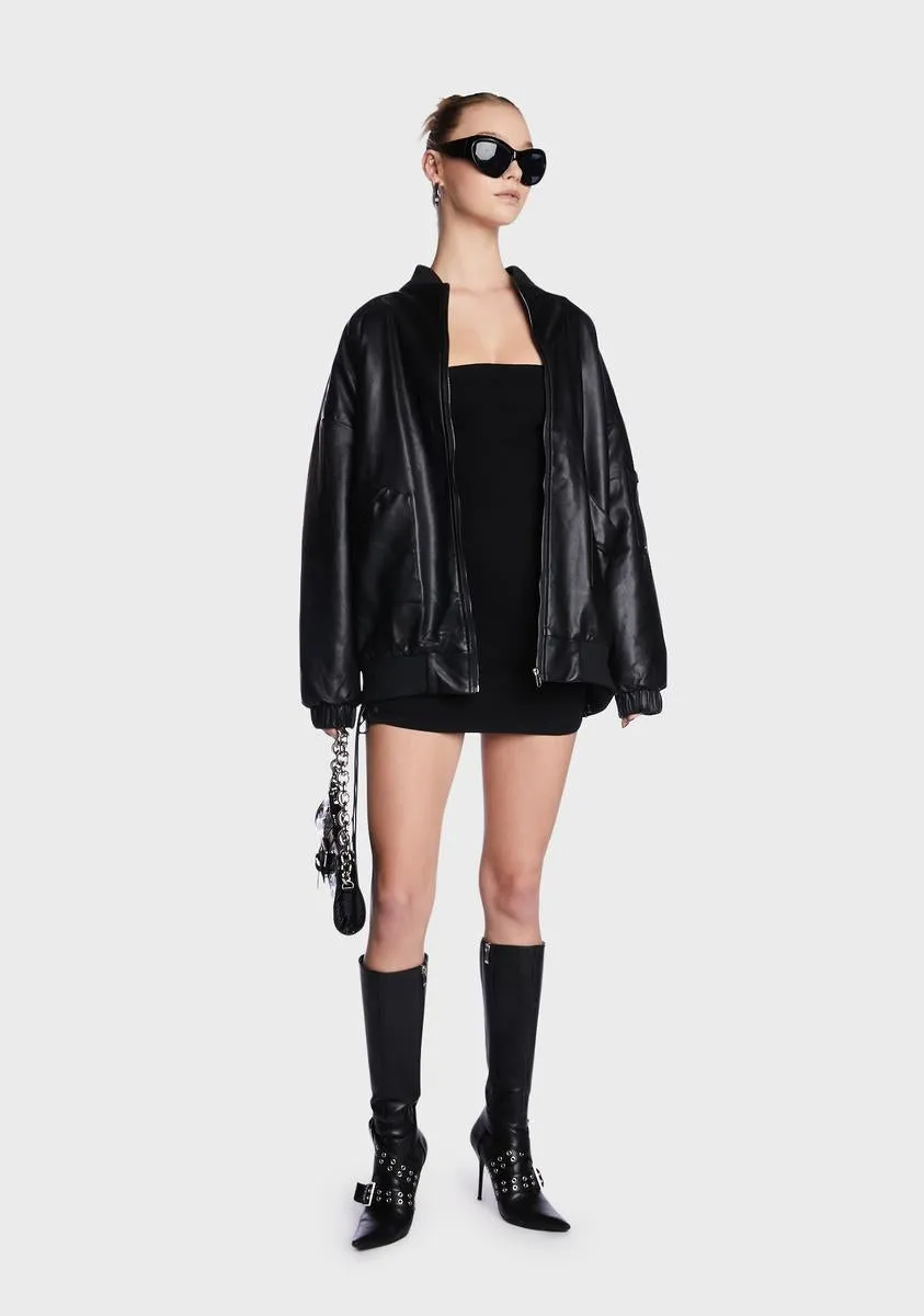 Black Denim Lace-Up Strapless Dress sold by Dolls Kill product image thumbnail 3