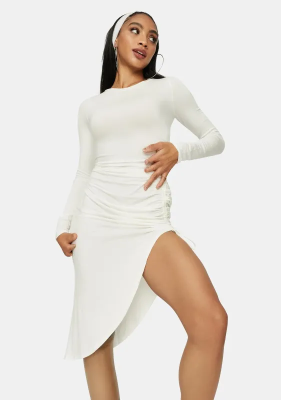 Pure Soul Of Sass Ruched Midi Dress sold by Dolls Kill
