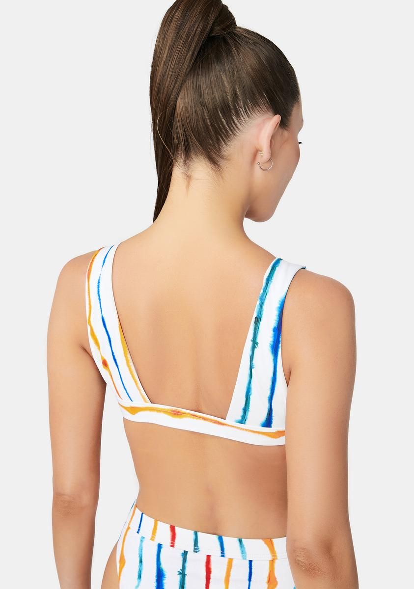 Watercolor Multi Stripe Festival Bikini Top sold by Dolls Kill product image thumbnail 4