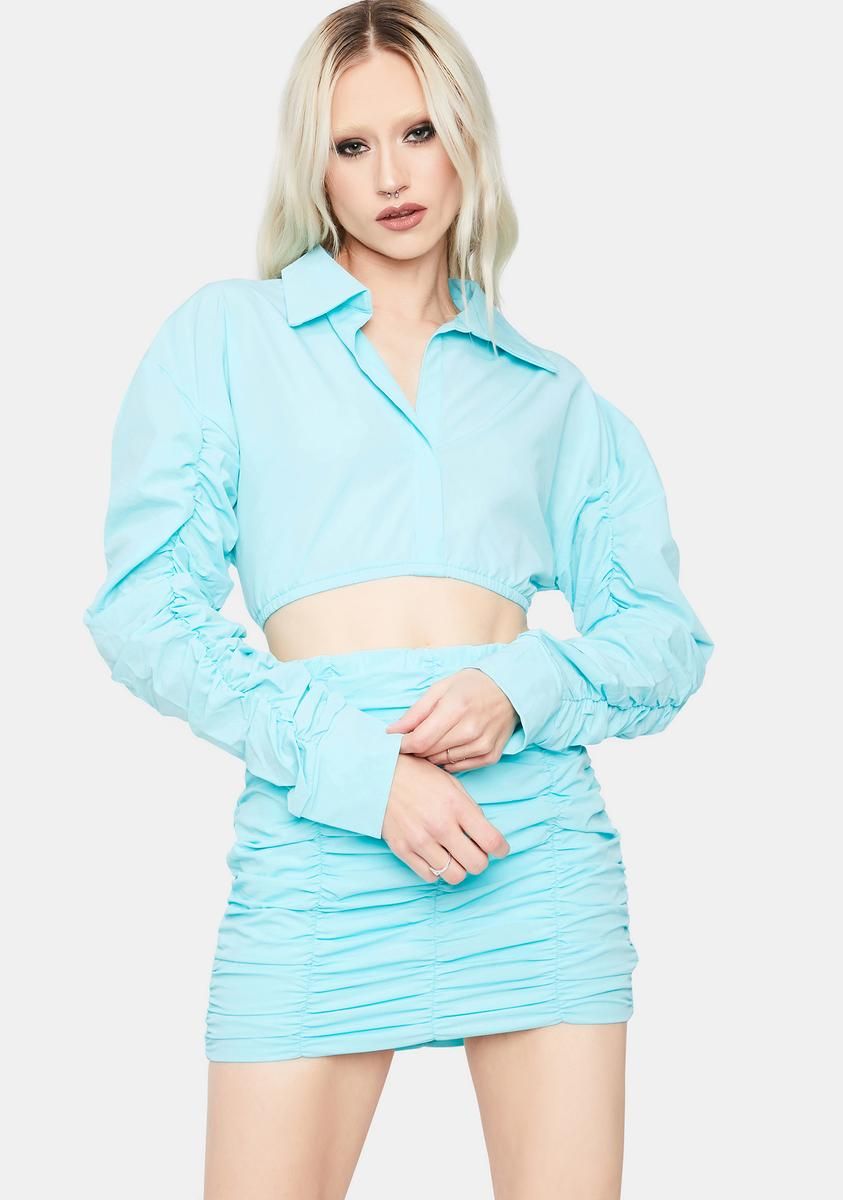 Aqua Feel Free Crop Top Skirt Set sold by Dolls Kill