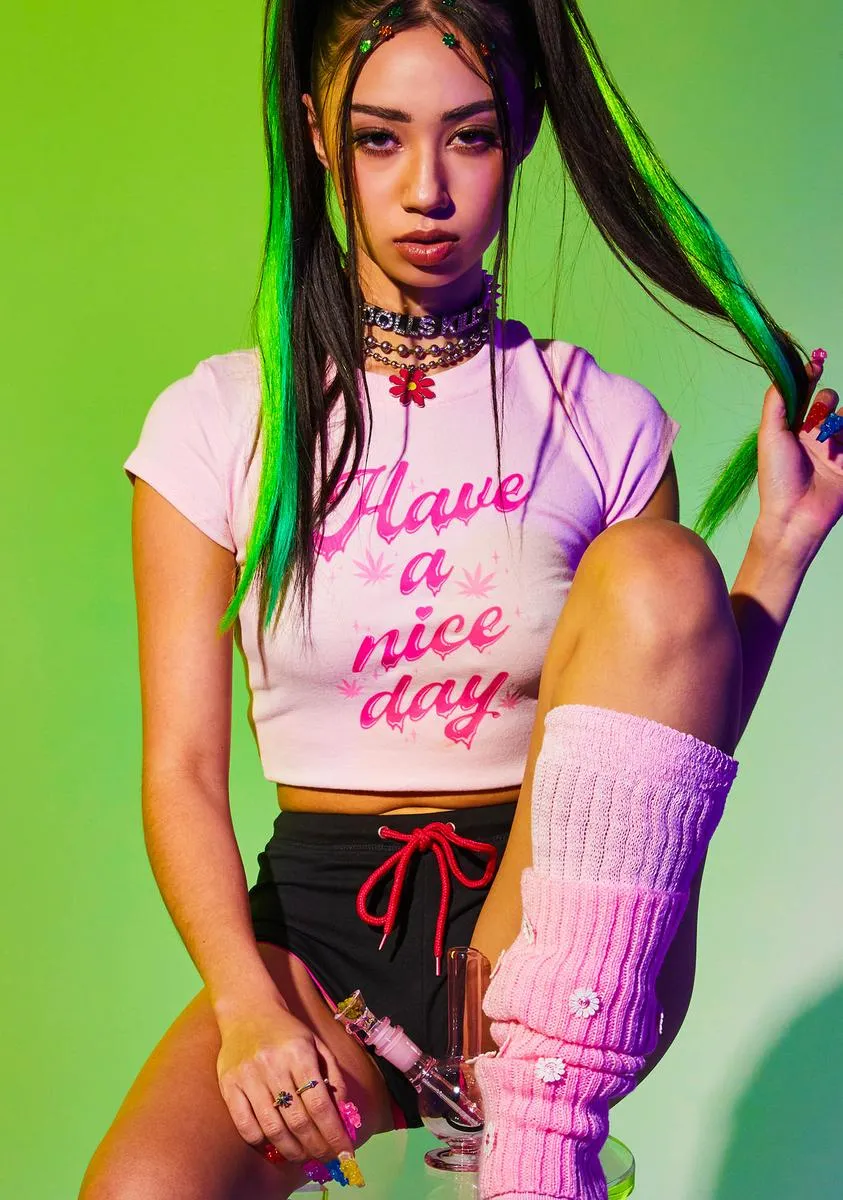 Have A Nice Day Crop Tee sold by Dolls Kill