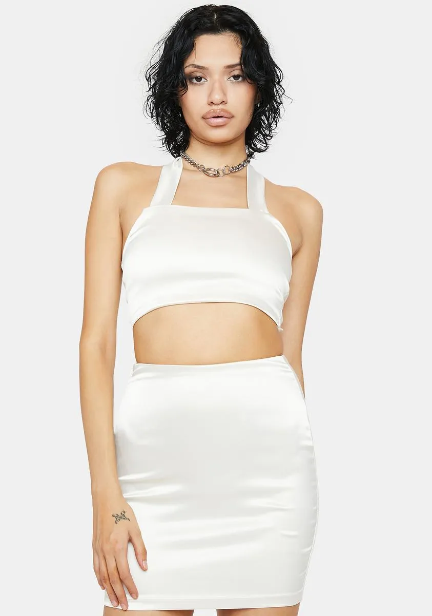 Laws Of Power Satin Mini Skirt Set sold by Dolls Kill