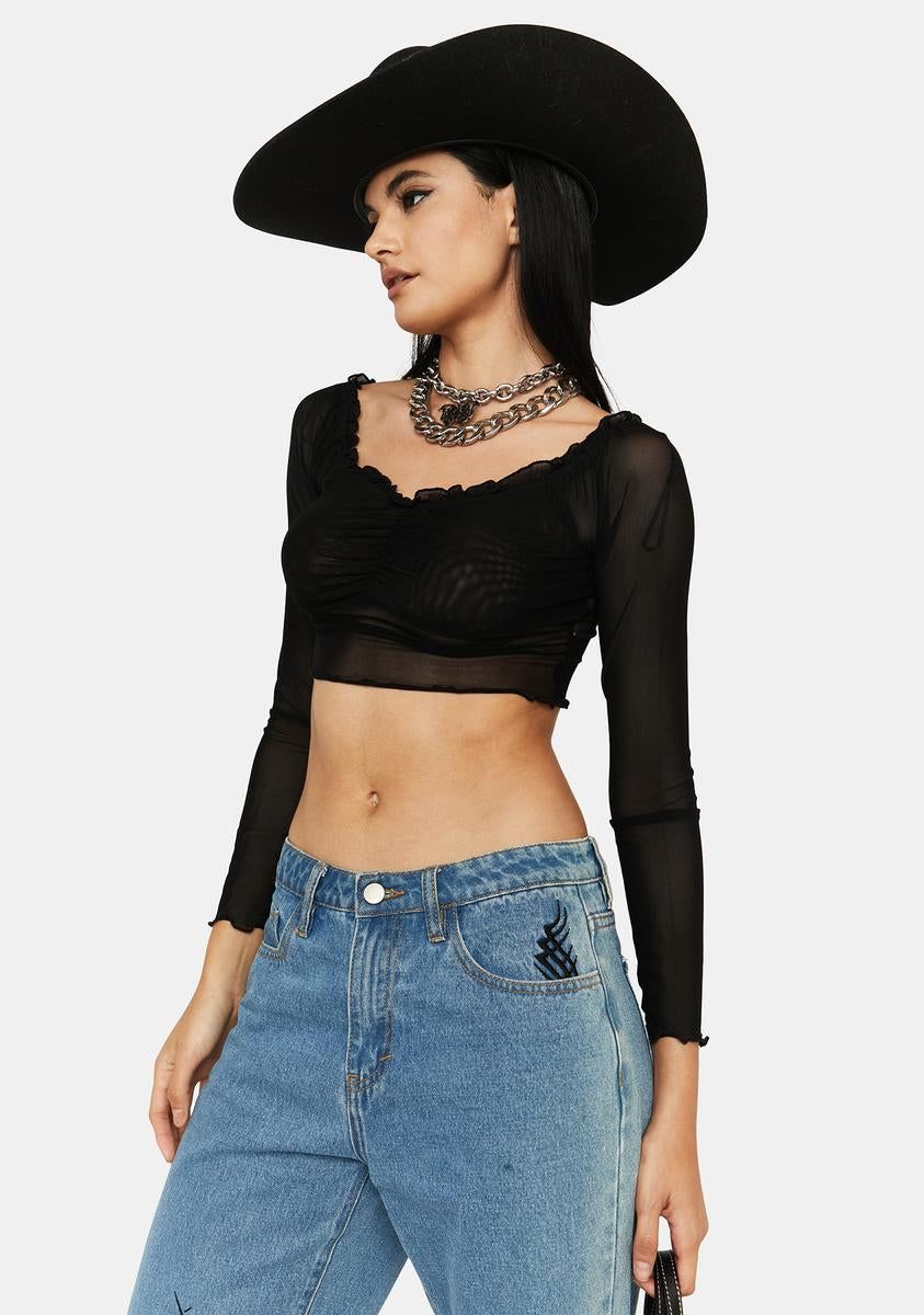 Little Temptations Sheer Crop Top sold by Dolls Kill product image thumbnail 2