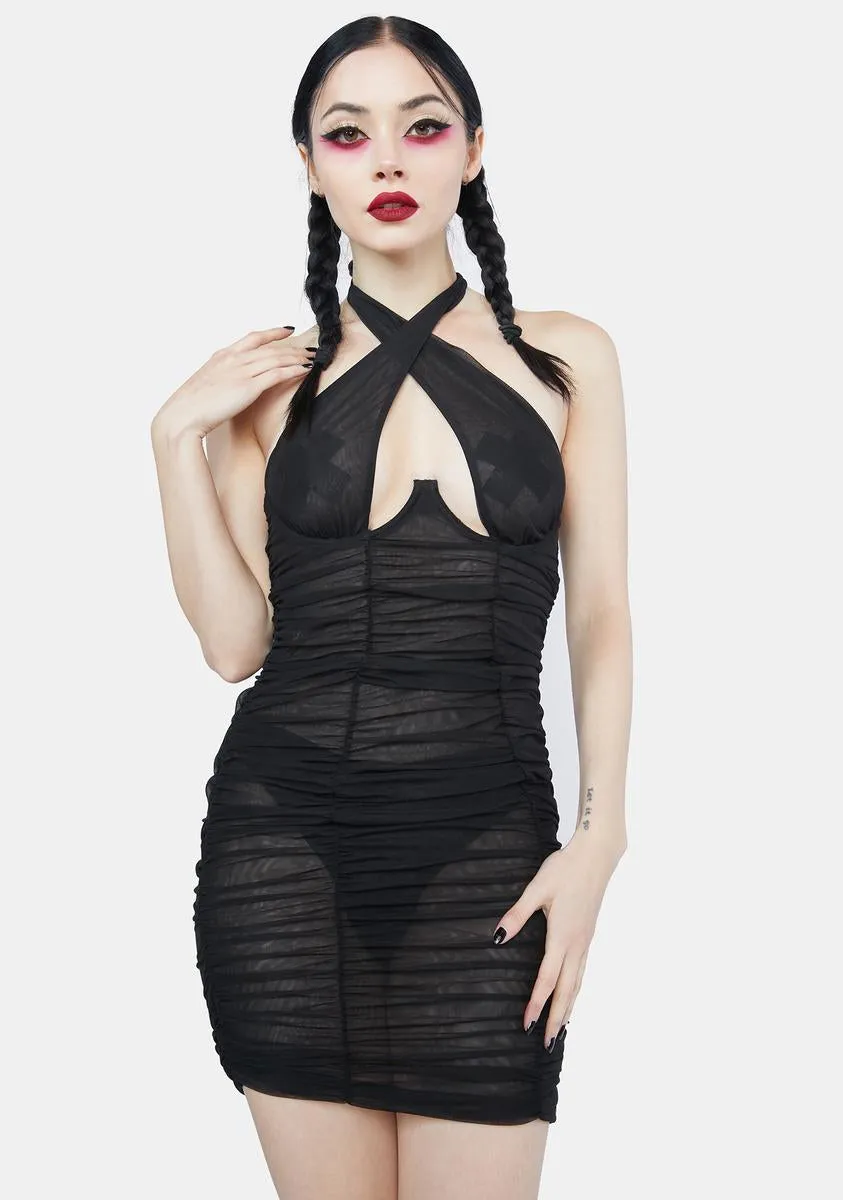 No Love Lost Mesh Halter Dress sold by Dolls Kill