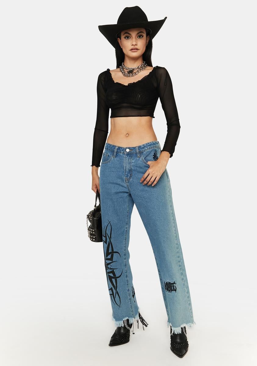 Little Temptations Sheer Crop Top sold by Dolls Kill product image thumbnail 3