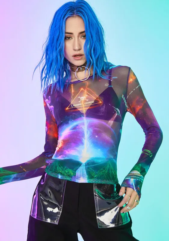 Future World Mesh Top sold by Dolls Kill