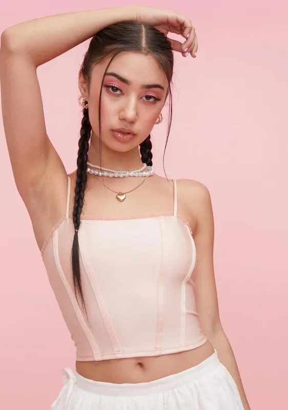 Raising The Vibe Satin Corset Top sold by Dolls Kill