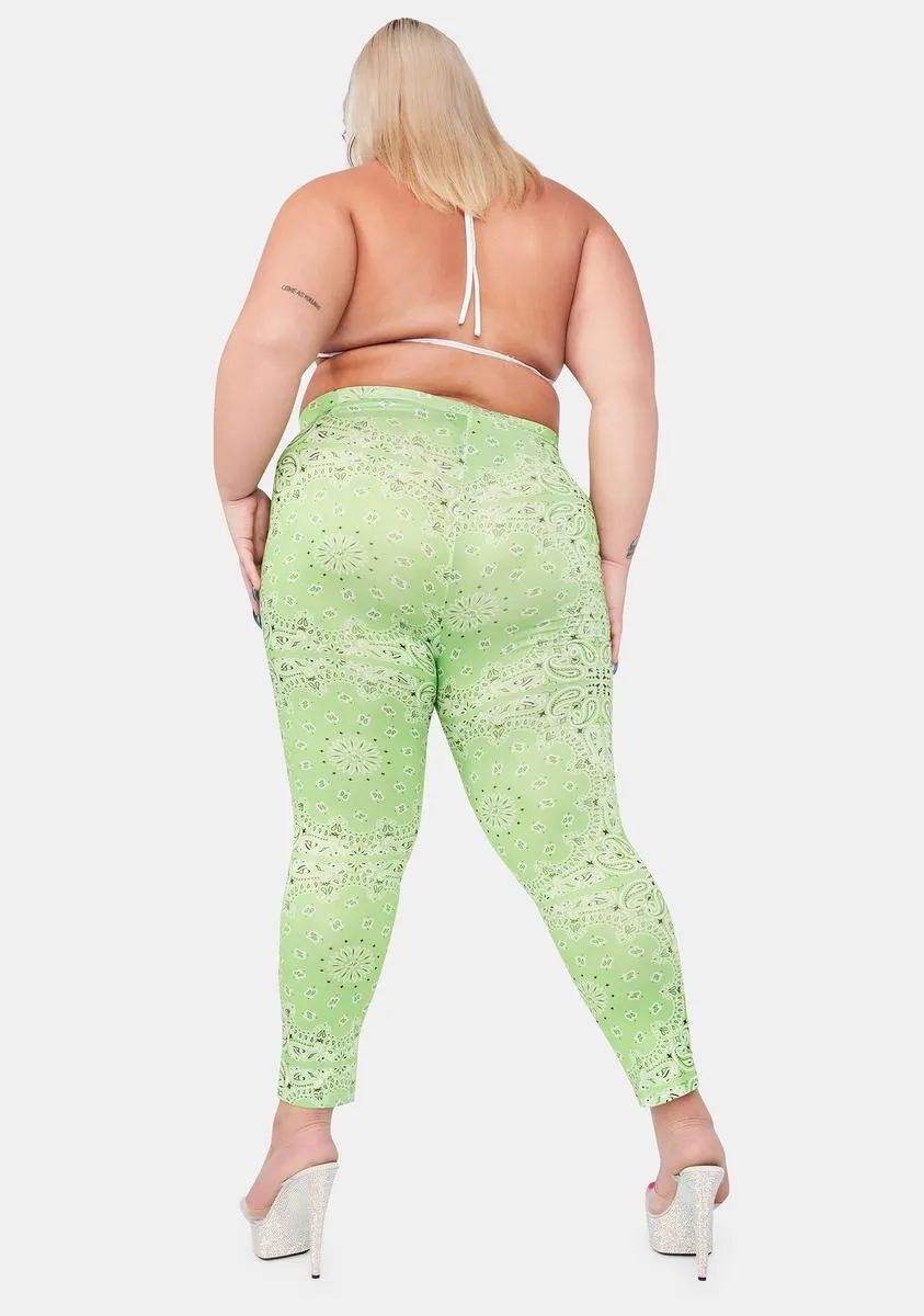 Plus Lime Paisley Rodeo Leggings sold by Dolls Kill product image thumbnail 4