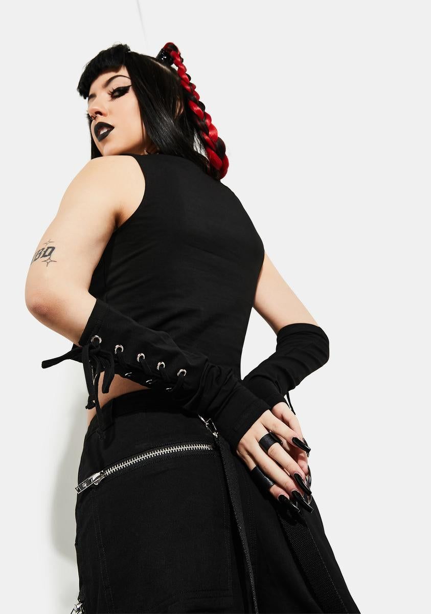 Mischief Maker Lace-Up Crop Tank sold by Dolls Kill product image thumbnail 4