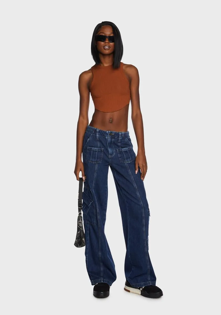 Curved Hem Tank Top - Brown sold by Dolls Kill product image thumbnail 5