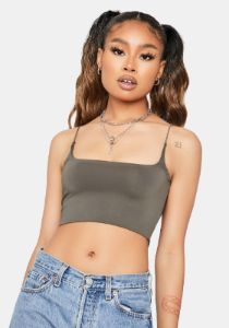 Olive Chaos Broken Knit Cami sold by Dolls Kill