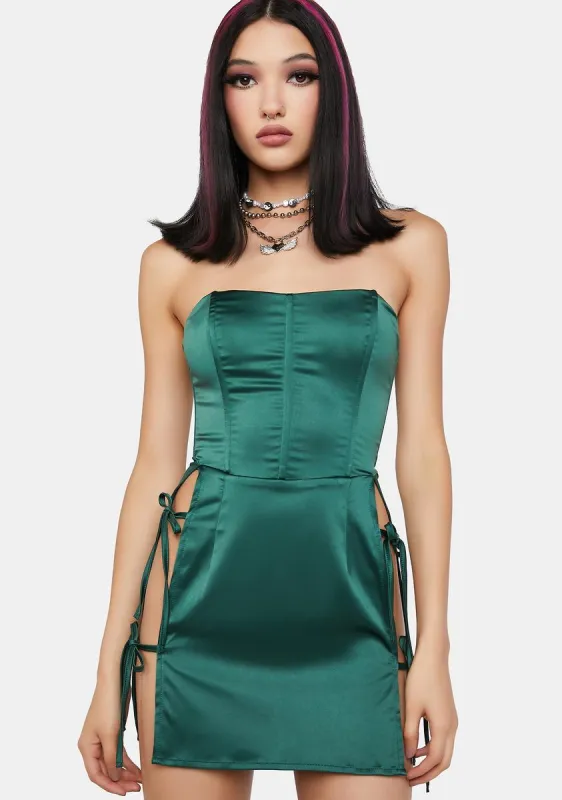 Emerald Hot Reception Corset Mini Dress sold by Dolls Kill