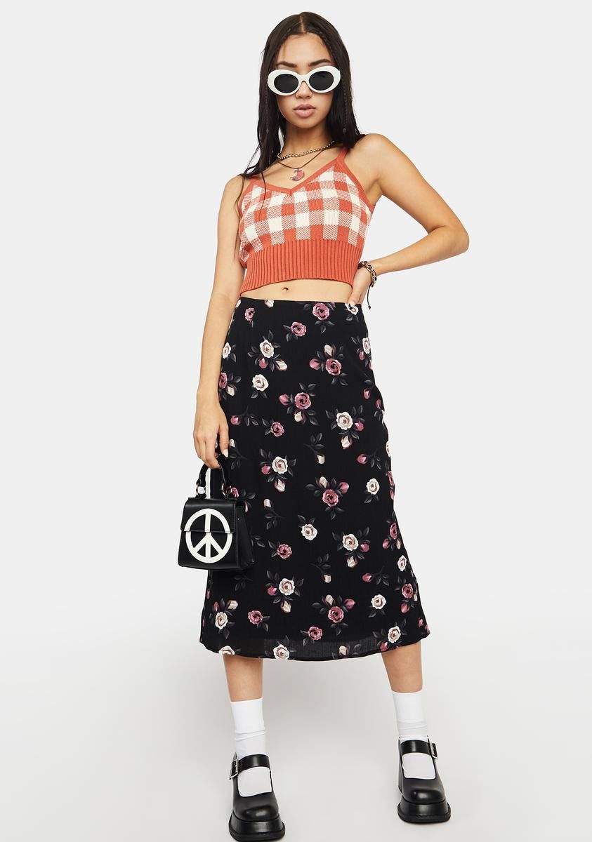 Rust Gingham Crop Top sold by Dolls Kill product image thumbnail 3