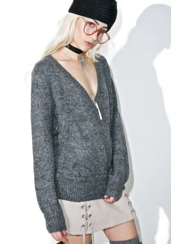 Aria Surplice Sweater sold by Dolls Kill