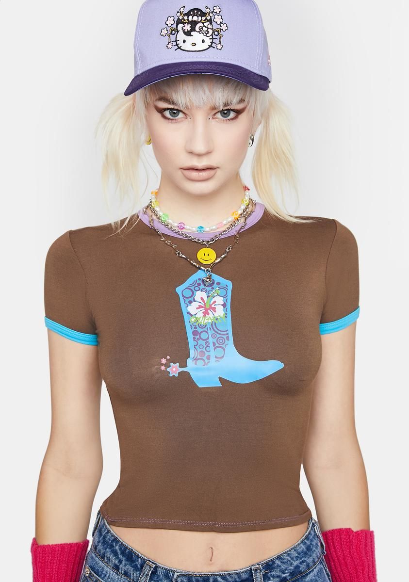 Miss Cowgirl Ringer Tee sold by Dolls Kill