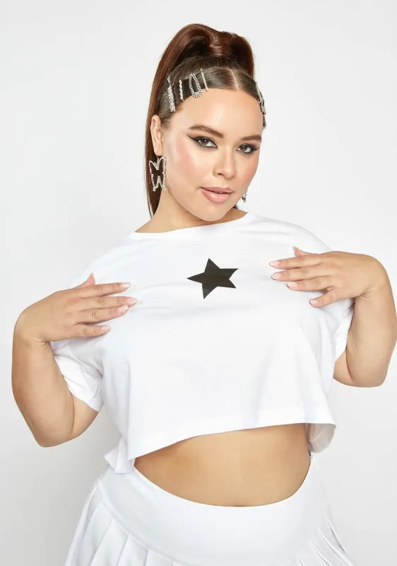 Plus Star Of The Show Crop Tee sold by Dolls Kill