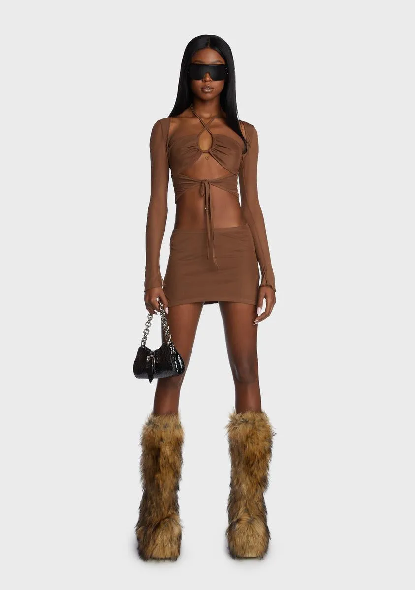 Mocha High Infidelity Skirt Set sold by Dolls Kill product image thumbnail 4