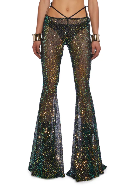 Sunlit Oracles Sequin Flares sold by Dolls Kill