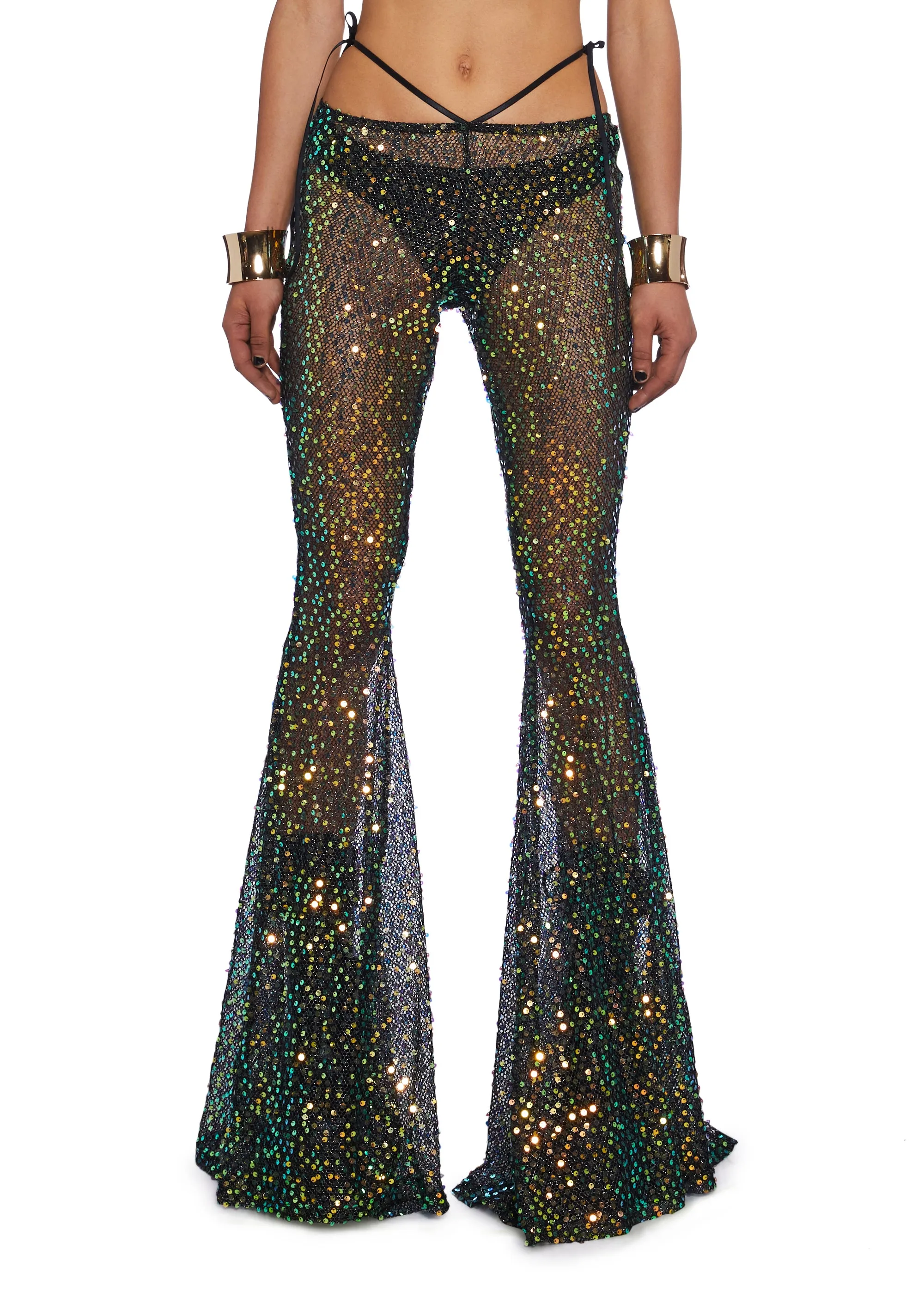 Sunlit Oracles Sequin Flares sold by Dolls Kill