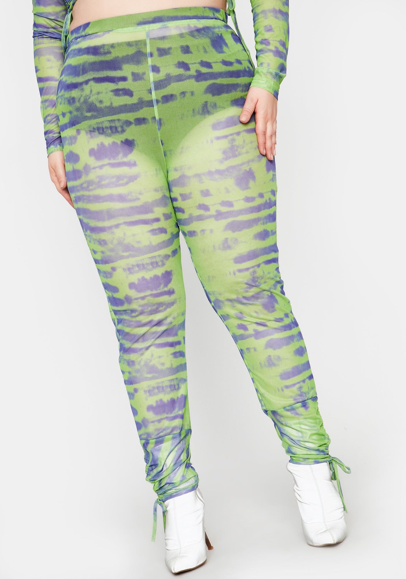 Lime Total Tough Competition Mesh Pants sold by Dolls Kill product image thumbnail 2