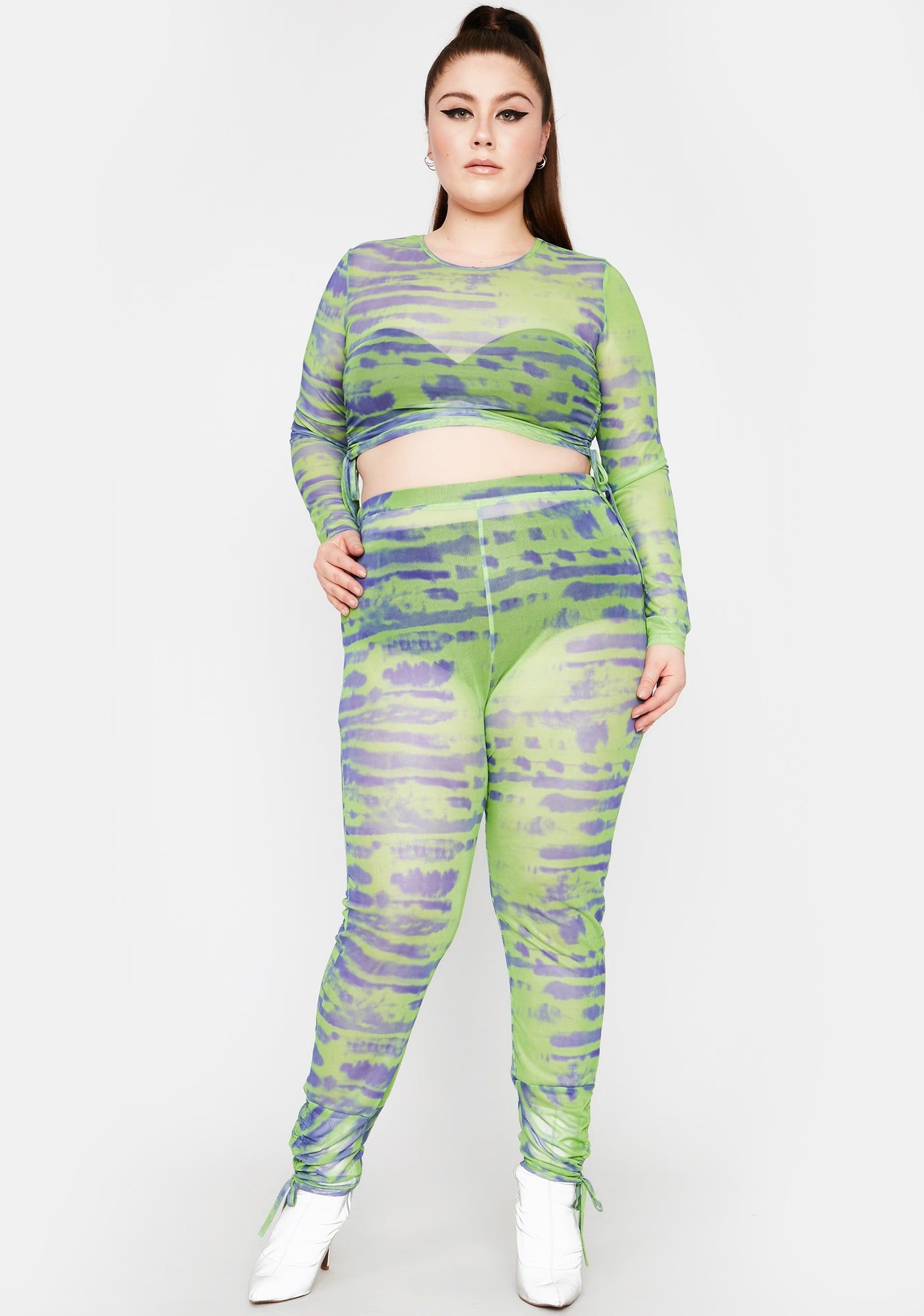 Lime Total Tough Competition Mesh Pants sold by Dolls Kill product image thumbnail 3