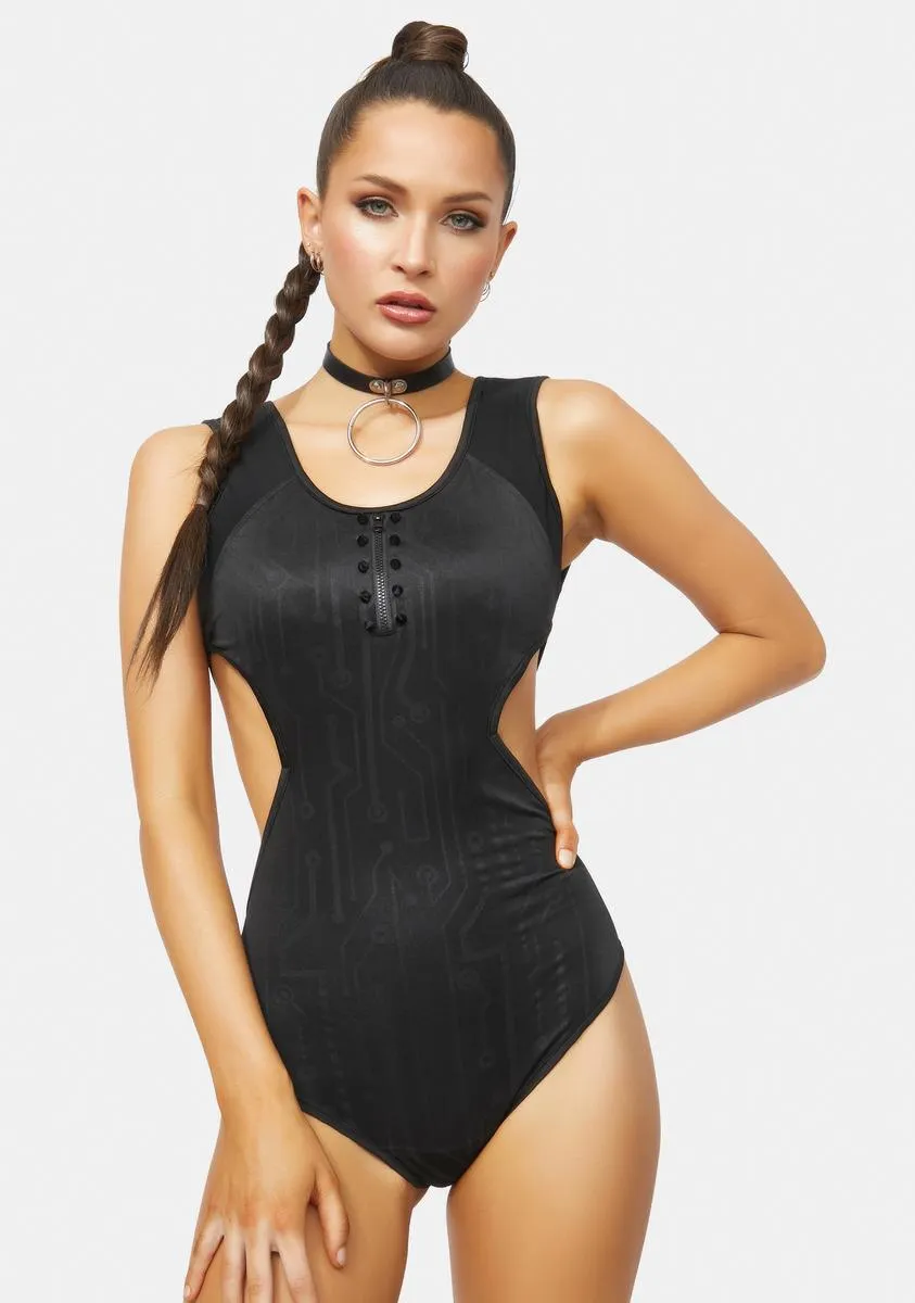 Sleek One Piece Swimsuit sold by Dolls Kill