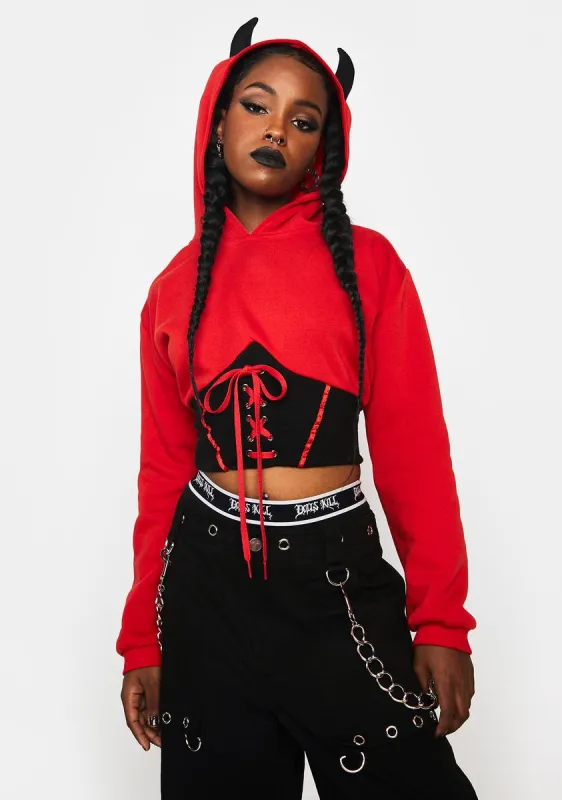 Locked Outta Heaven Corset Hoodie sold by Dolls Kill