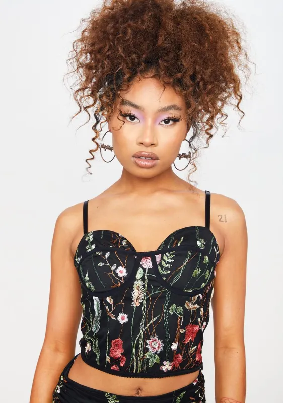Love Connection Floral Bustier Top sold by Dolls Kill