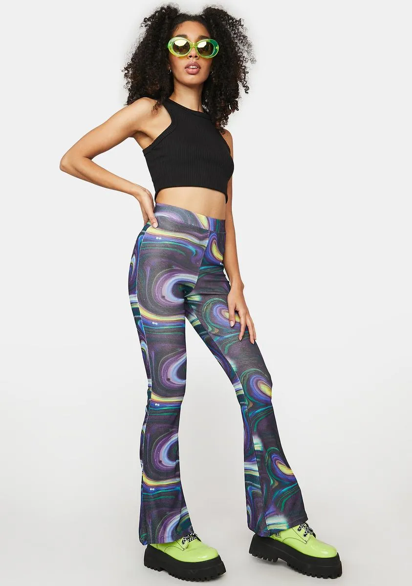 Swirl Print High Waisted Flare Pants sold by Dolls Kill product image thumbnail 3