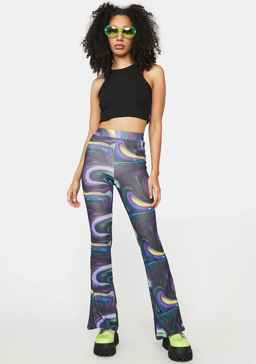 Swirl Print High Waisted Flare Pants sold by Dolls Kill product image thumbnail 2