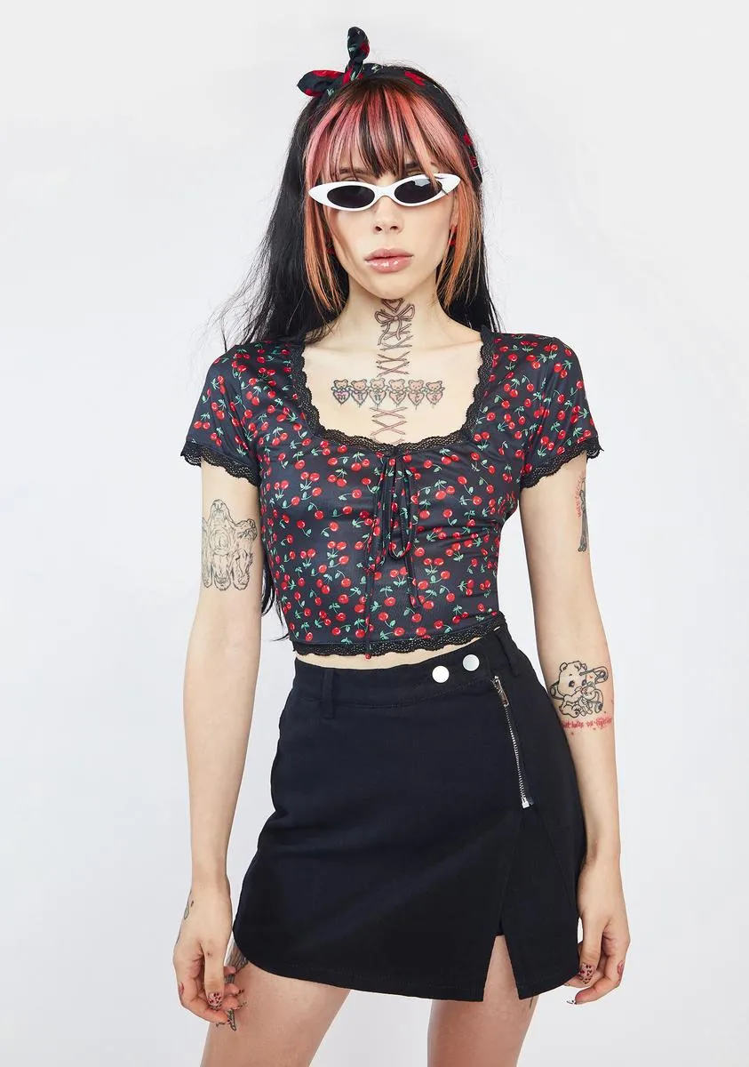 Onyx Take A Taste Crop Tee sold by Dolls Kill product image thumbnail 2