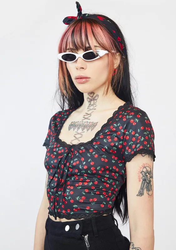 Onyx Take A Taste Crop Tee sold by Dolls Kill