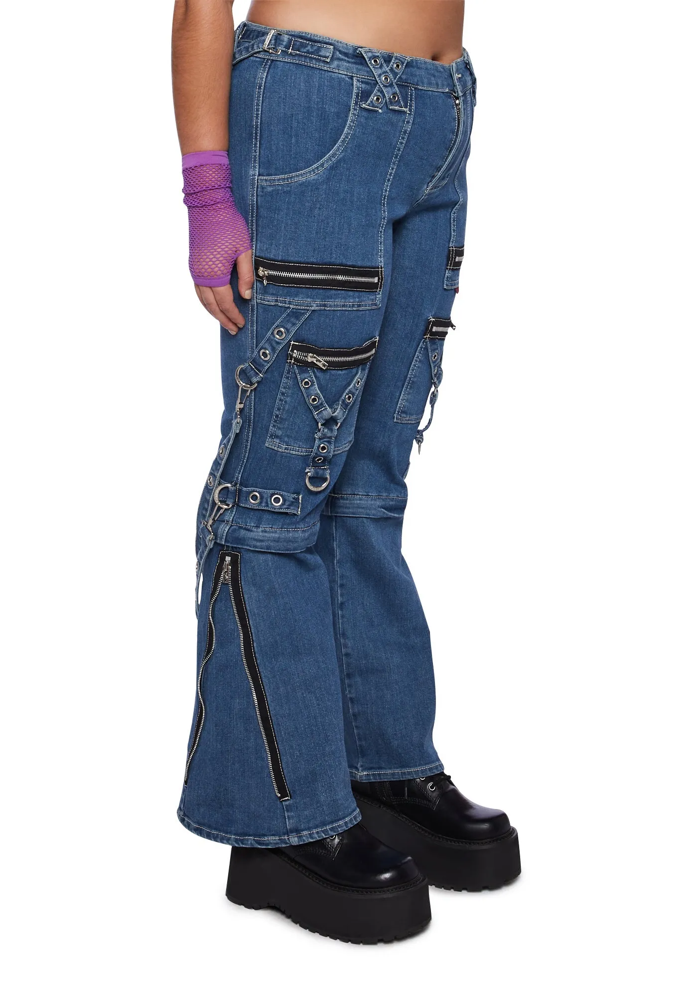 Plus Zip to Zip Pants - Blue Denim sold by Dolls Kill product image thumbnail 3