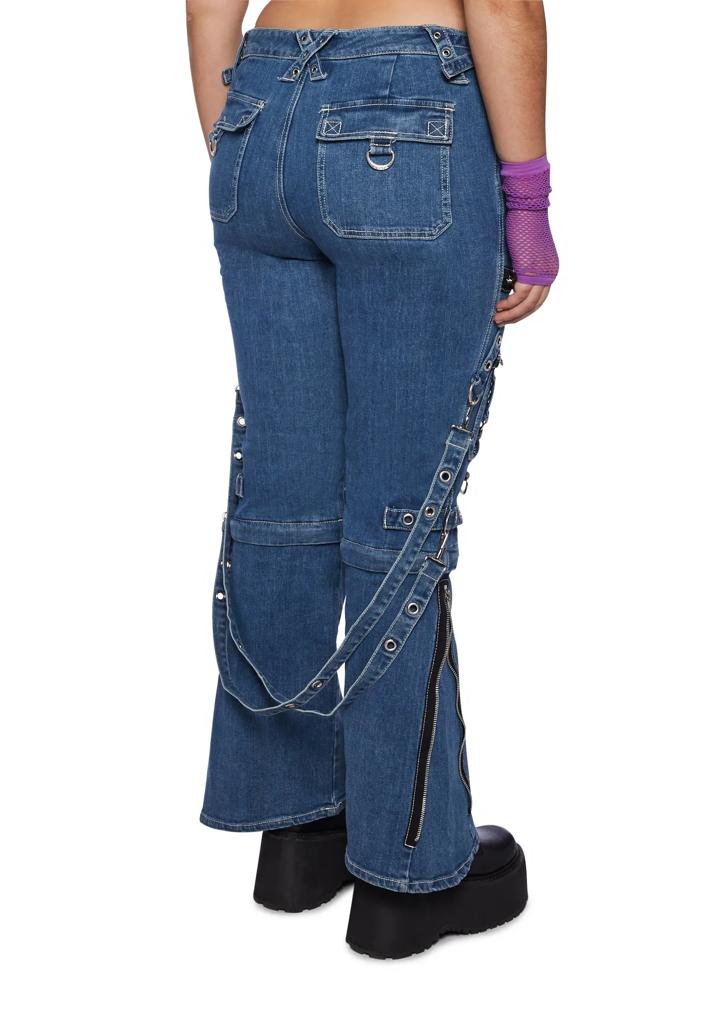 Plus Zip to Zip Pants - Blue Denim sold by Dolls Kill product image thumbnail 4