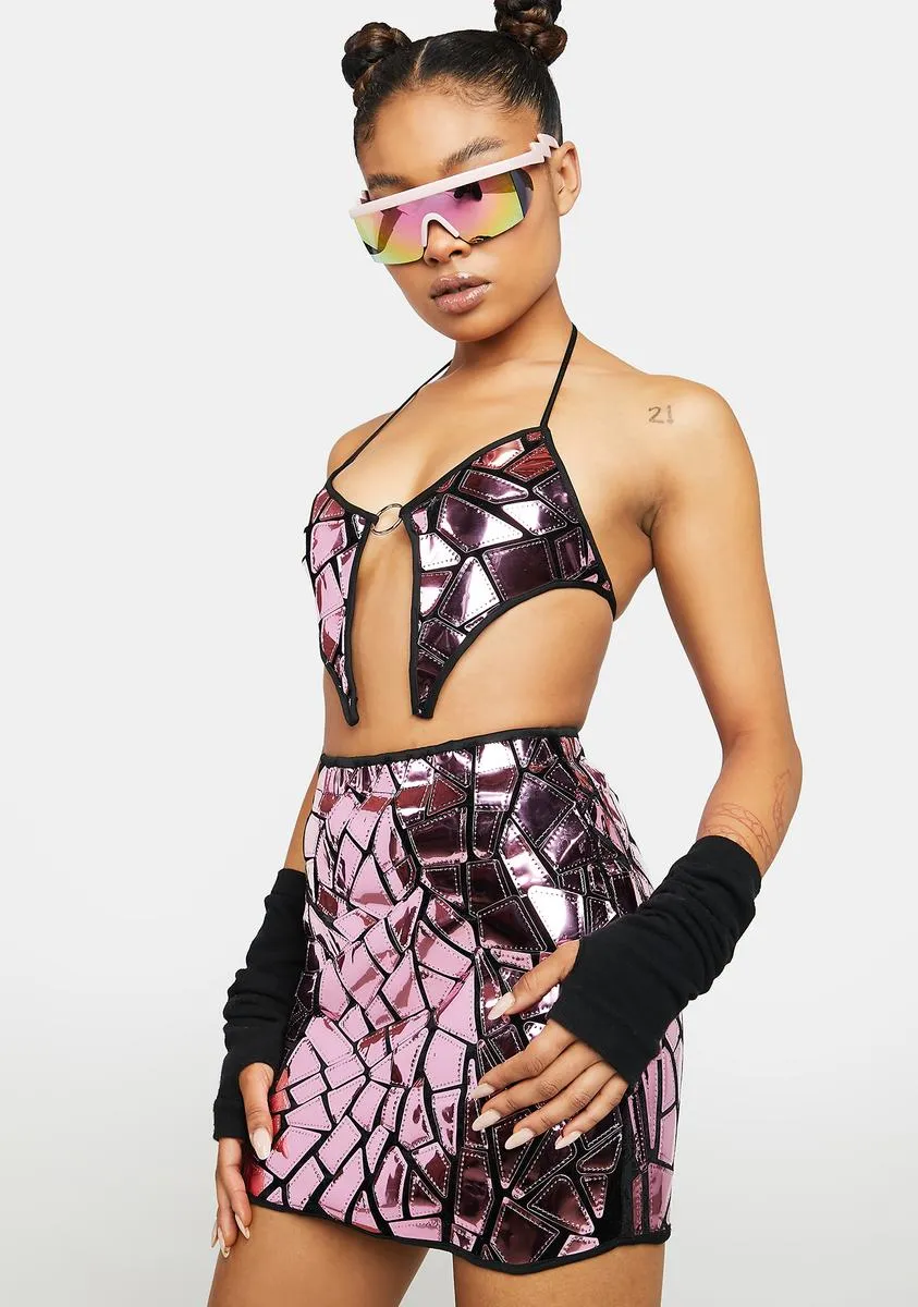 Can't Be Shattered Holo Skirt Set sold by Dolls Kill product image thumbnail 2