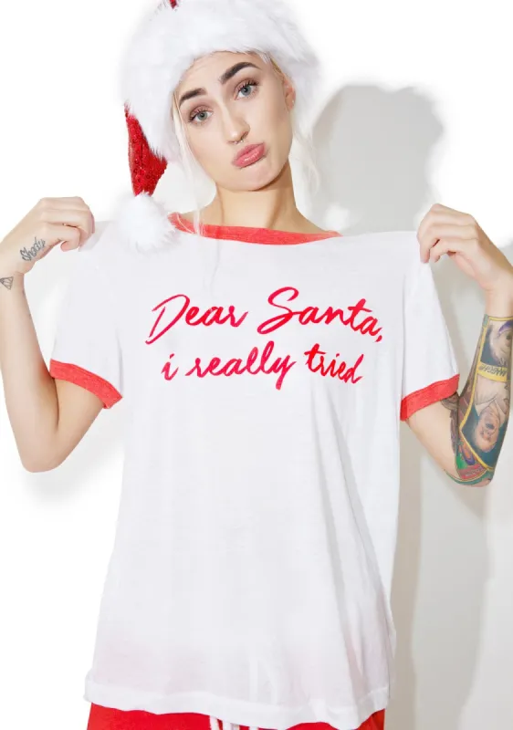 Dear Santa Vintage Ringer Tee sold by Dolls Kill