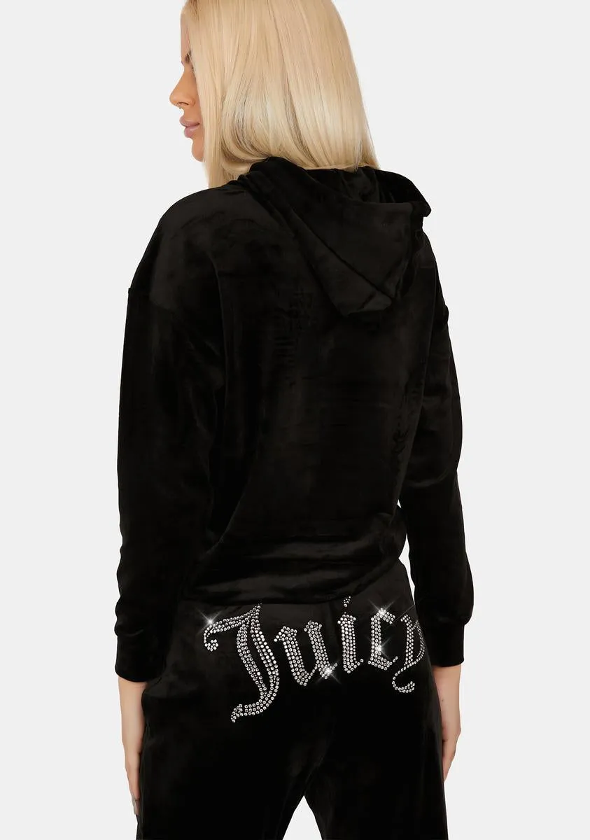 Liquorice Oversized Big Bling Velour Hoodie sold by Dolls Kill product image thumbnail 4