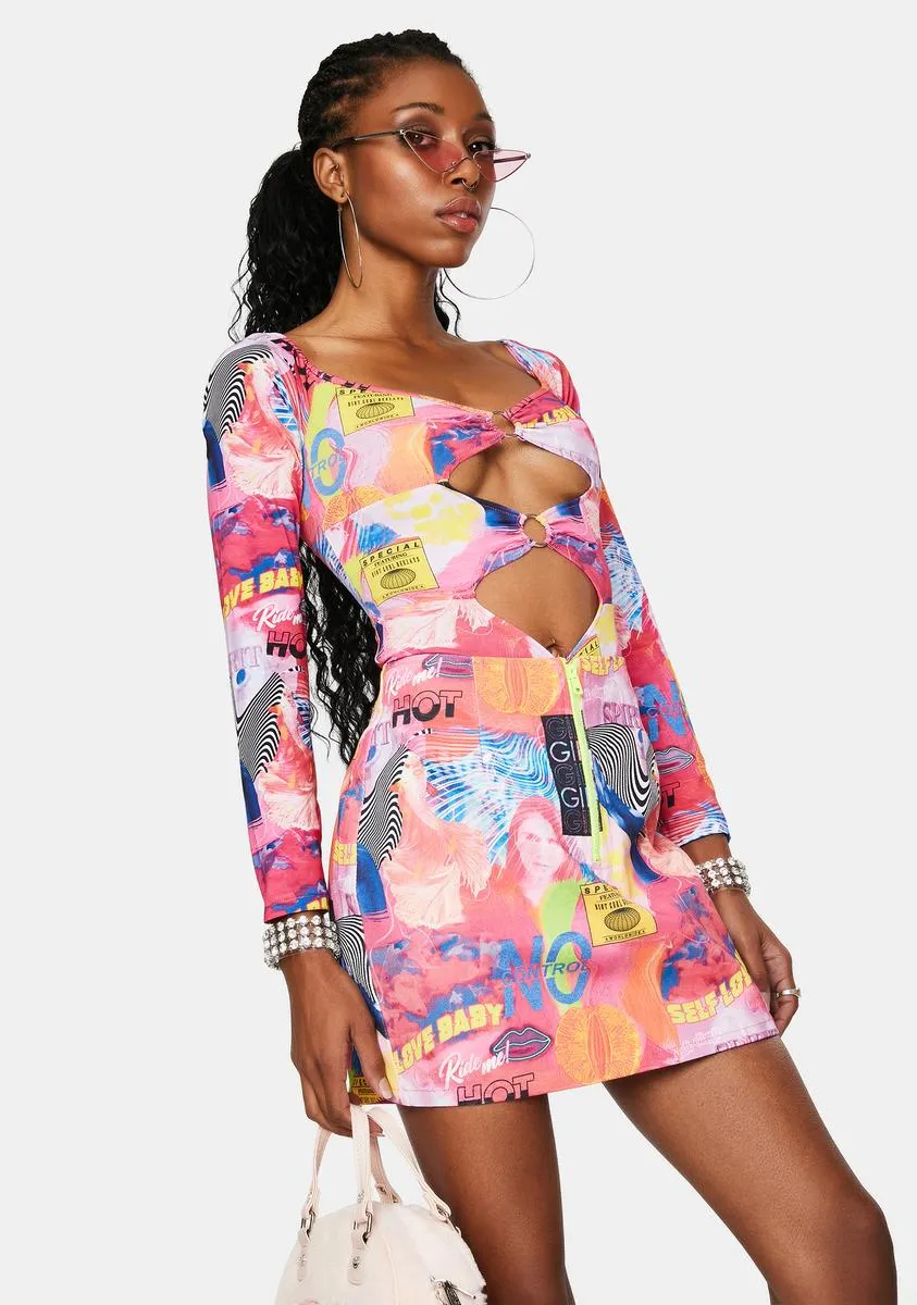 Empower Print Denim Mini Skirt sold by Dolls Kill product image thumbnail 2