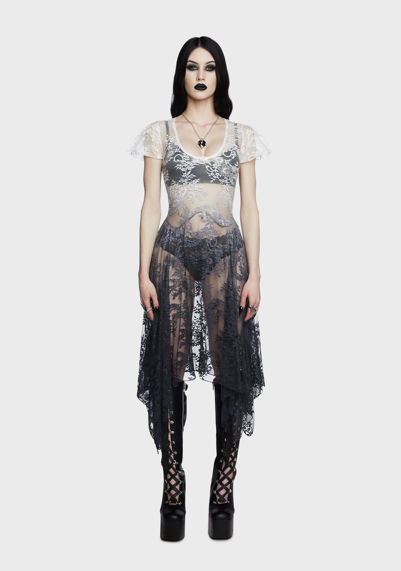 Dearly Departed Lace Dress - Ombre sold by Dolls Kill