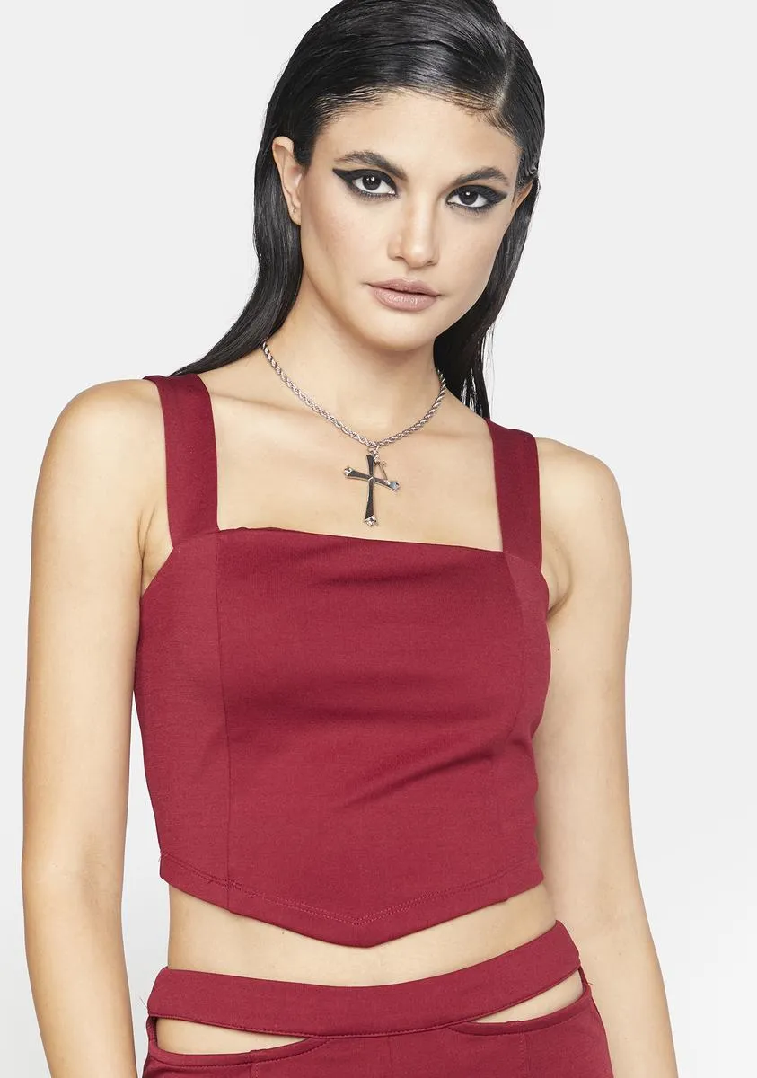 Red Hollie Crop Top sold by Dolls Kill